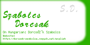 szabolcs dorcsak business card